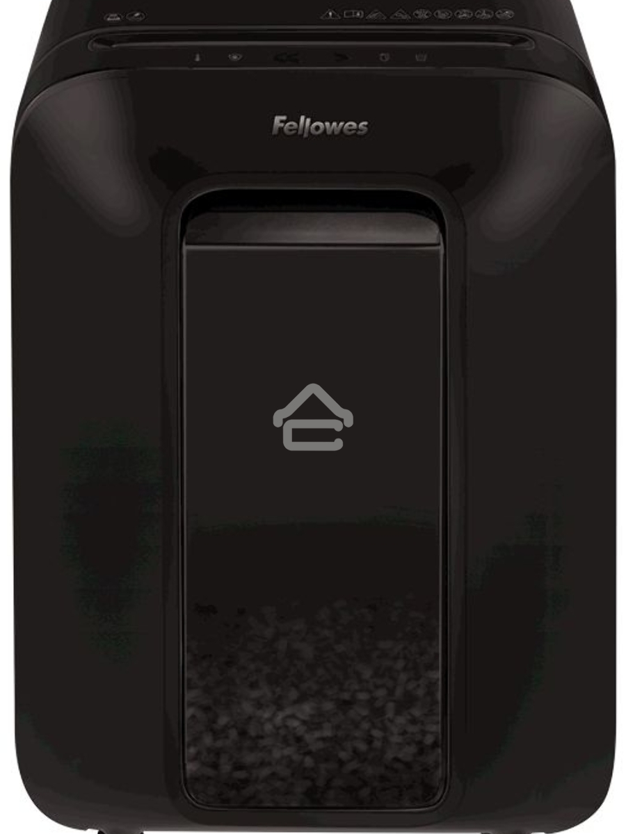 Шредер Fellowes PowerShred LX200 черный (секр.P-4)/перекрестный/12лист./22лтр./скрепки/скобы/пл.карты