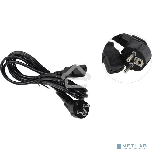 Кабель питания ExeGate Power PC-3P (Евровилка угловая Schuko->С13) VDE-250V-3*0.5-CU, 6A, 3м