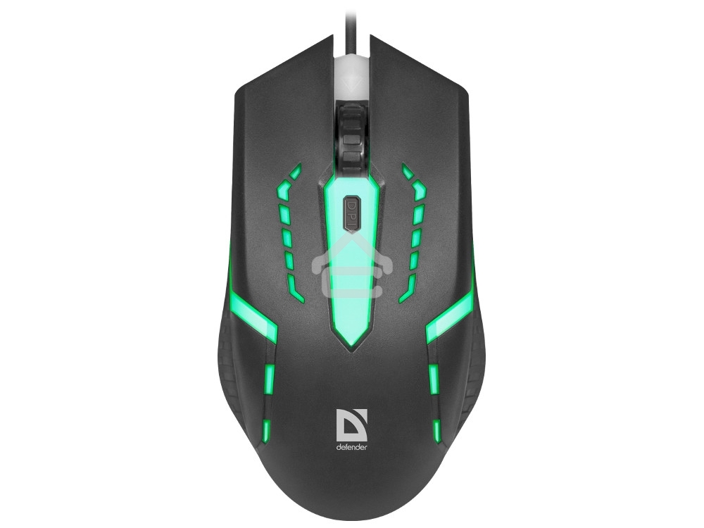 Мышь проводная Defender Hit MB-601 черный, 1200 dpi, USB, кнопки - 4