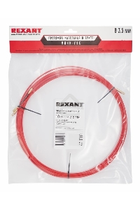 Протяжка кабельная REXANT (мини УЗК в бухте), стеклопруток, d=3,5 мм 10 м, красная