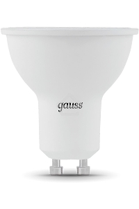 Лампа светодиодная Gauss Black 5Вт цок.:GU10 рефлектор 220B 3000K св.свеч.бел.теп. MR16 (упак.:10шт) (101506105)