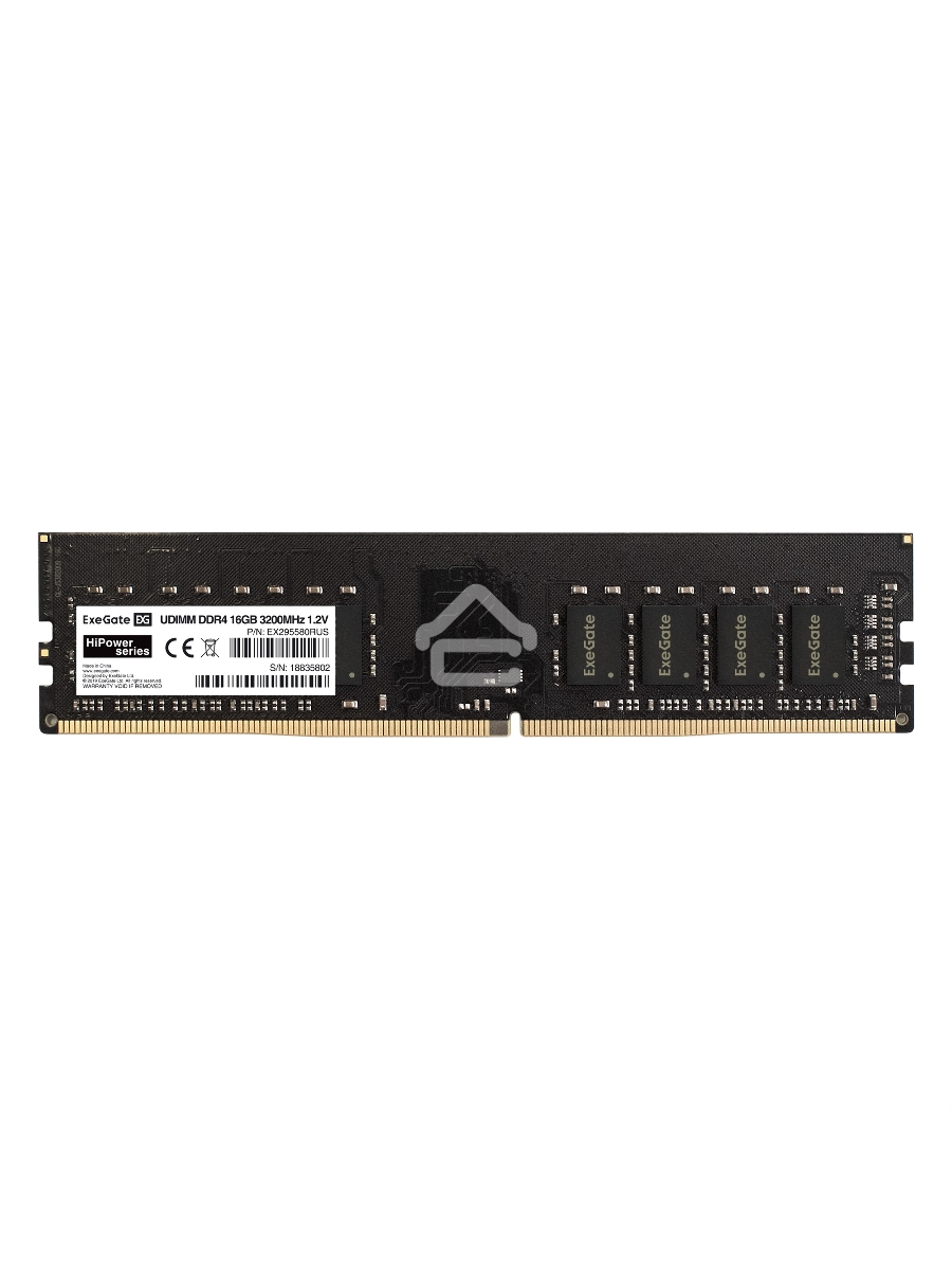 Оперативная память Exegate, DDR4, 16GB (1x16 GB), 3200 MHz, CL19, DIMM, OEM