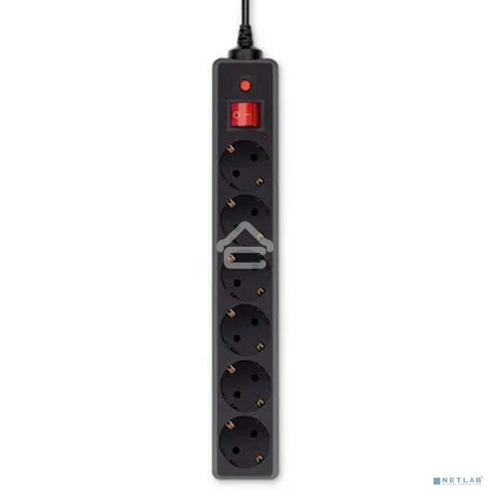 Сетевой фильтр Buro 600SH-1.8-B 1.8 м, 6 розеток, черный, коробка