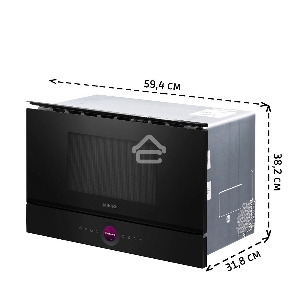 Встраиваемая микроволновая печь Bosch BFR7221B1 900Вт, 5 режимов, инвертер, 21 л, черный, петли справа