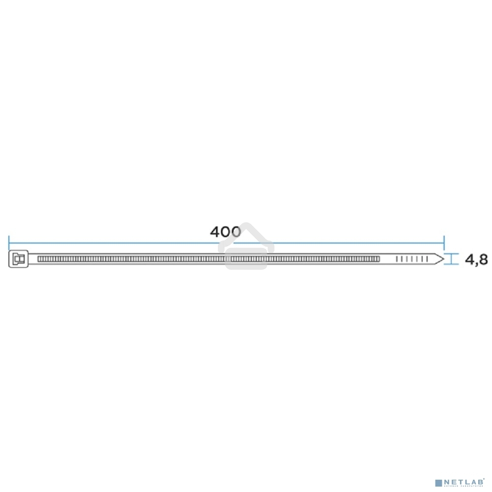Хомут-стяжкa нейлоновая с тройным замком Rexant 400x4,8 мм, белая, упаковка 100 шт.