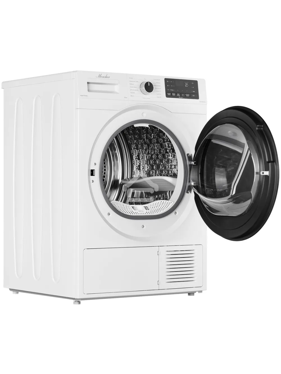 Сушильная машина Monsher MDM 595 Blanc белый, 10 кг, сушка - тепловой насос, программ - 15, 59.5 x 85.5 x 66.5 см