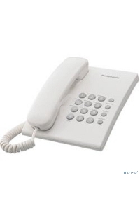 Телефон проводной Panasonic KX-TS2350RUW белый {повтор номера, регул-ка громкости, кр.на стену}