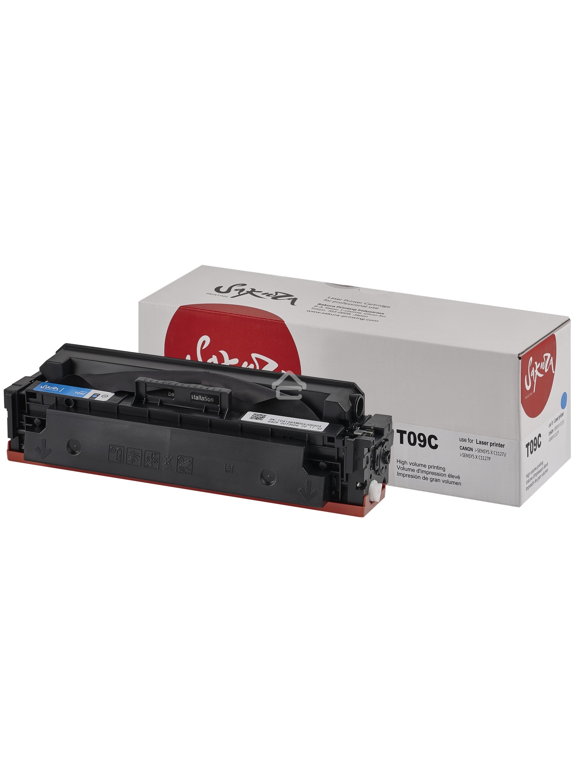 Картридж Sakura T09C-ECO (3019C006) для Canon, голубой, 5900 к. (чип без счетчика копий)