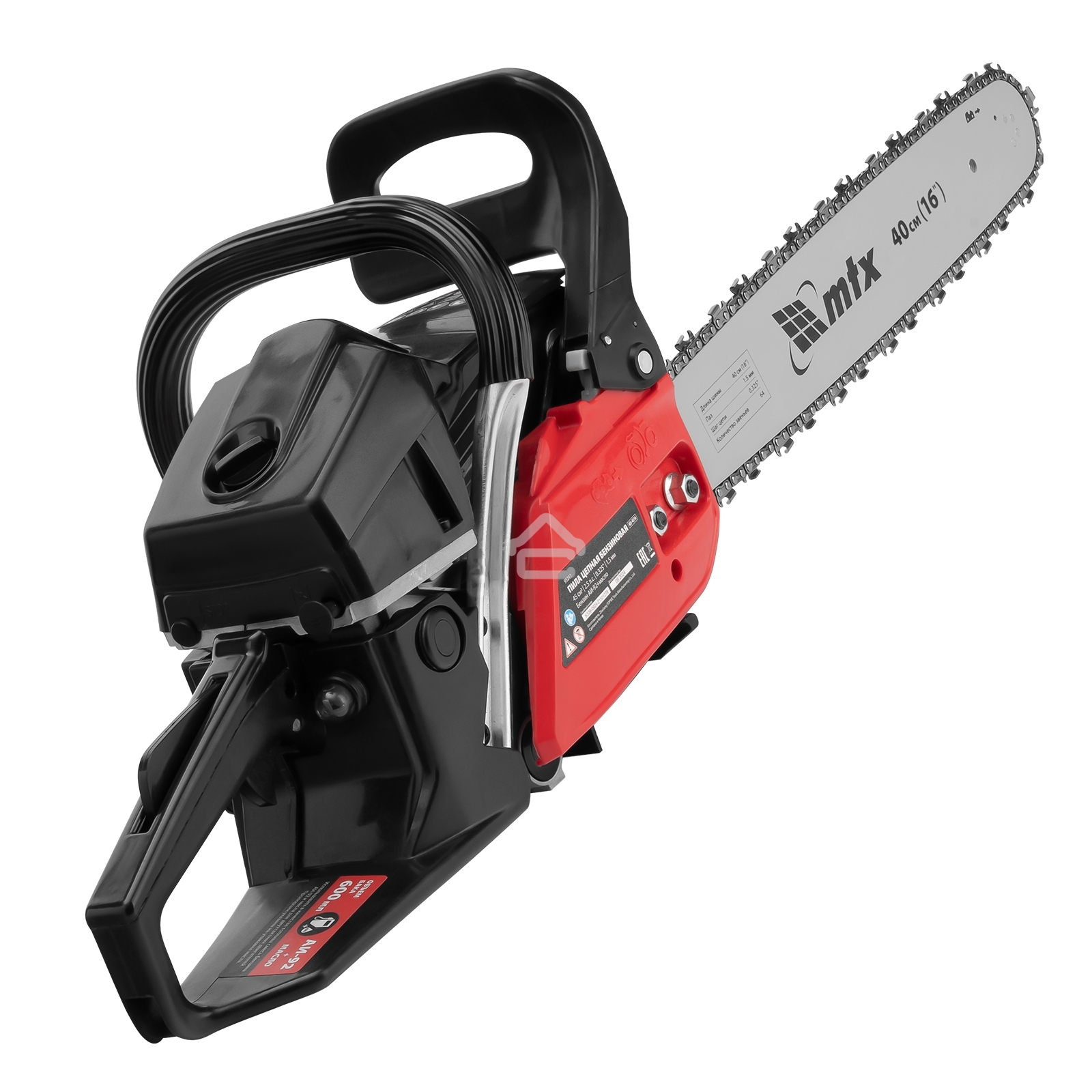 Пила цепная бензиновая MTX MS-4516, шина 40 см, 45 см 3, 2,5 л.с., шаг 0,325, паз 1,5 мм, 64 зв