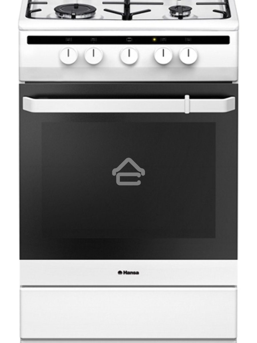 Плита газовая Hansa FCGW51001 белый, конфорок 4 шт, духовка 56 л, 50 см x 85 см x 60 см