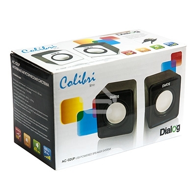 Колонки Dialog Colibri AC-02UP черный {акустические колонки 2.0, 5W RMS, питание от USB