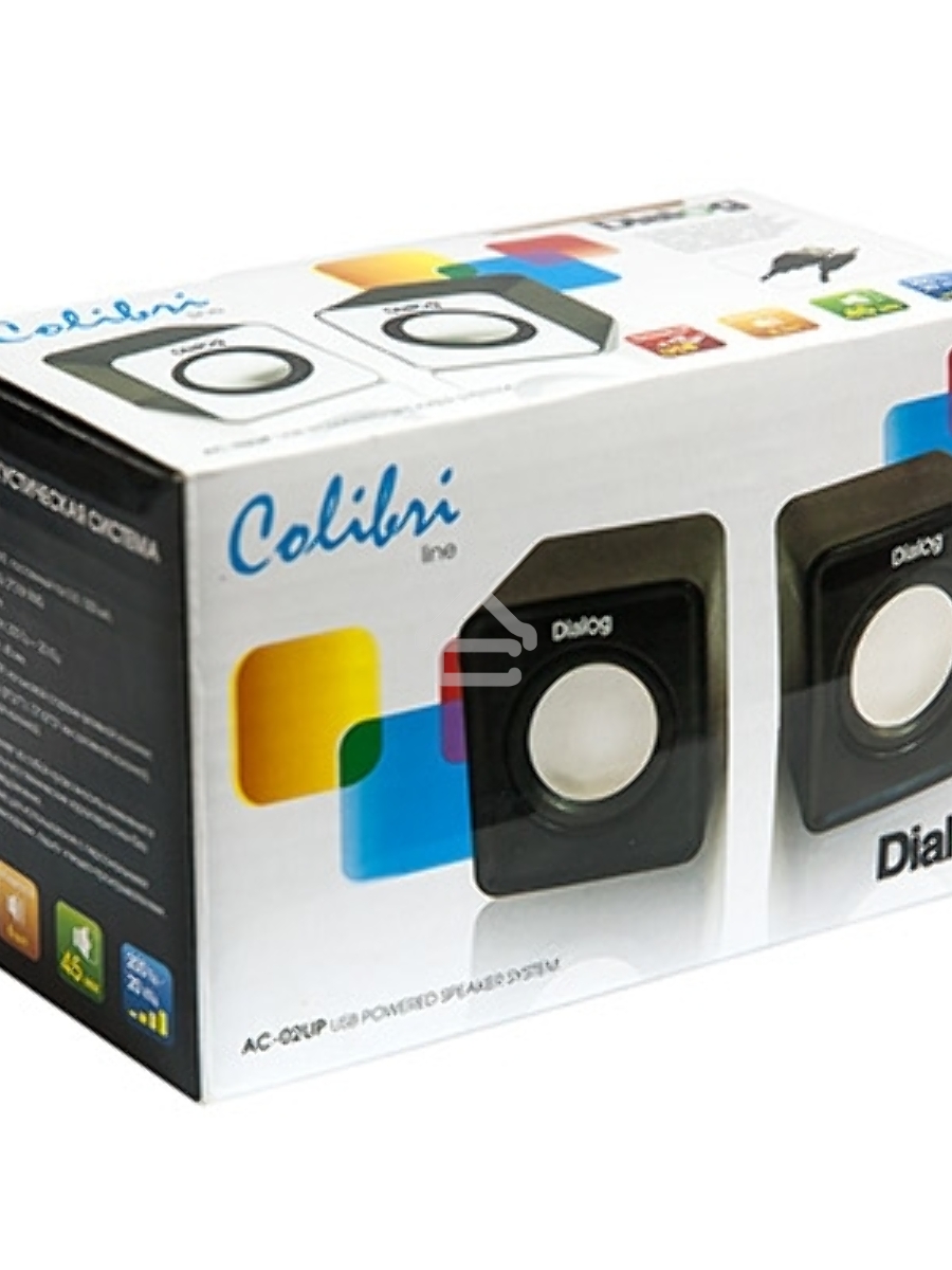 Колонки Dialog Colibri AC-02UP BLACK {акустические колонки 2.0, 5W RMS, питание от USB}