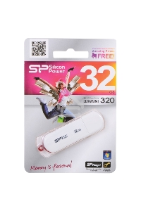 Флеш диск Silicon Power 32Gb LuxMini 320 SP032GBUF2320V1W USB2.0 белый