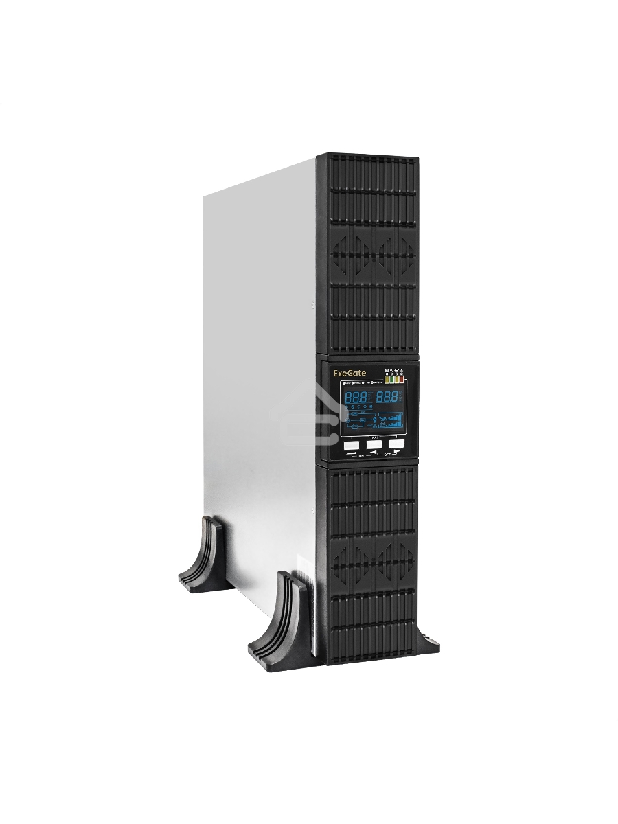 Источник бесперебойного питания On-line ExeGate PowerExpert ULS-1000.LCD.AVR.1SH.2C13.USB.RS232.SNMP.2U <1000VA/1000W, On-Line, PF=1, LCD, 1*Schuko+2*C13 , RS232, USB, SNMP-slot, Rackmount 2U/Tower, металлический корпус, Black>