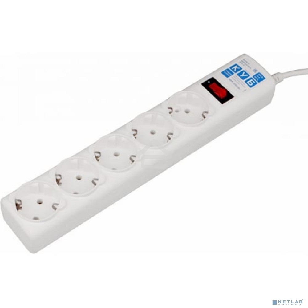 Сетевой фильтр Powercube SPG-B-10-WHITE 3м (5 розеток) белый (коробка)