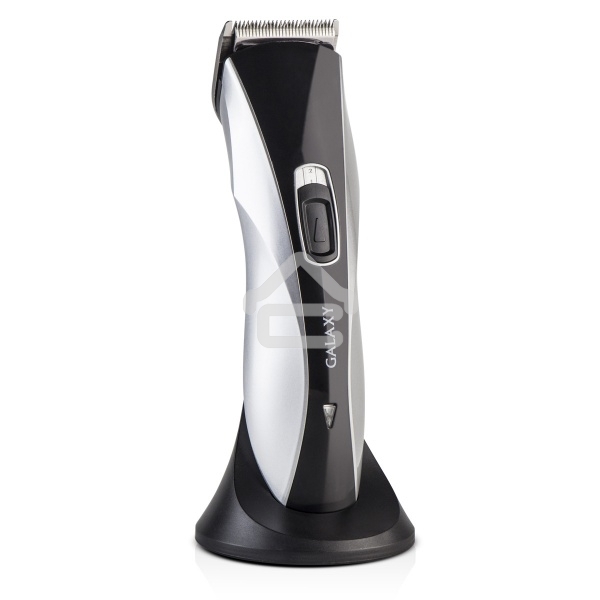 Набор для стрижки Galaxy Line GL 4155, черный с серебристым, лезвия из японской нержавеющей стали, индикатор работы и заряда, время непрерывной работы 45 мин, 4 насадки–расчески (3, 6, 9, 12 мм), эргономичный дизайн