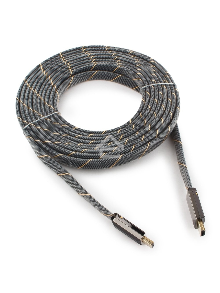 Кабель Cablexpert HDMI, серия Platinum, 4,5 м, v2.0, M/M, плоский, позол.разъемы, металлический корпус, нейлоновая оплетка, блистер