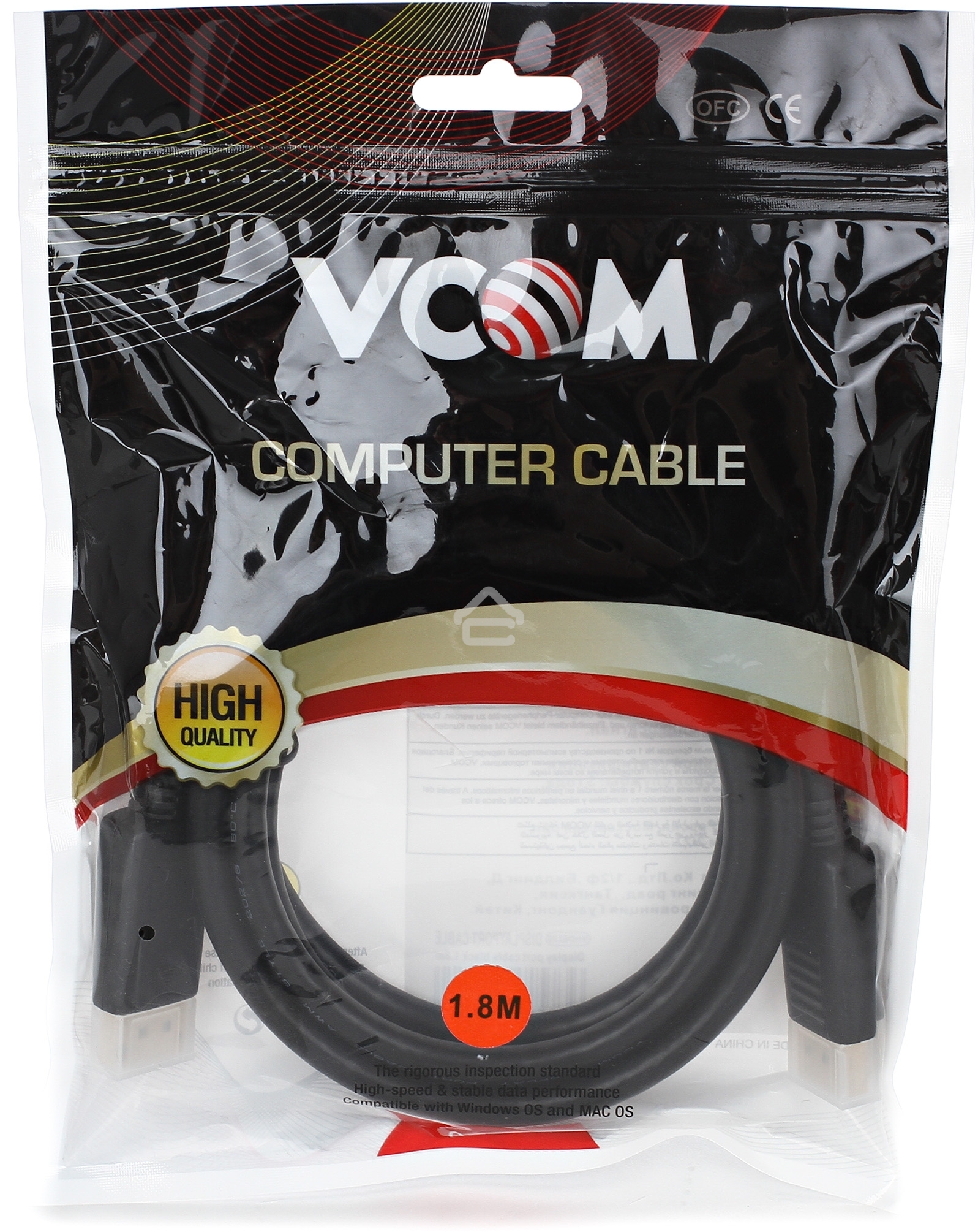 Кабель VCOM VHD6220-1.8MO Кабель соединительный DisplayPort 1,8 м