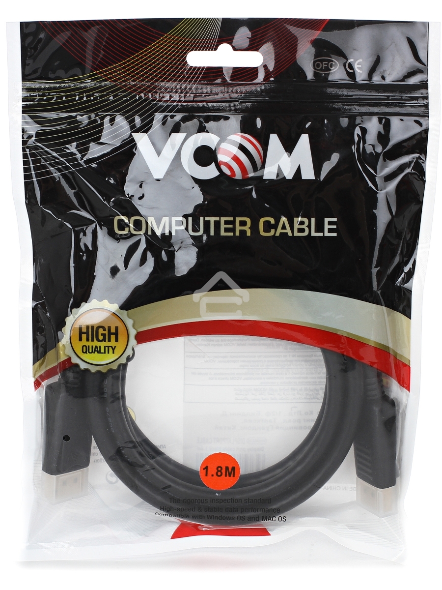 Кабель VCOM VHD6220-1.8MO Кабель соединительный DISPLAY PORT 1,8м 