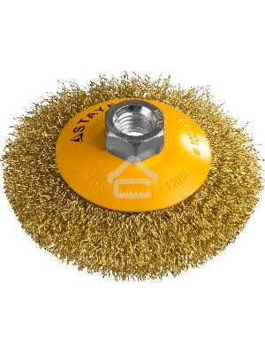 Кордщетка STAYER PROFESSIONAL 35133-100  коническая М14 витая латунь/сталь 0.3мм d100мм