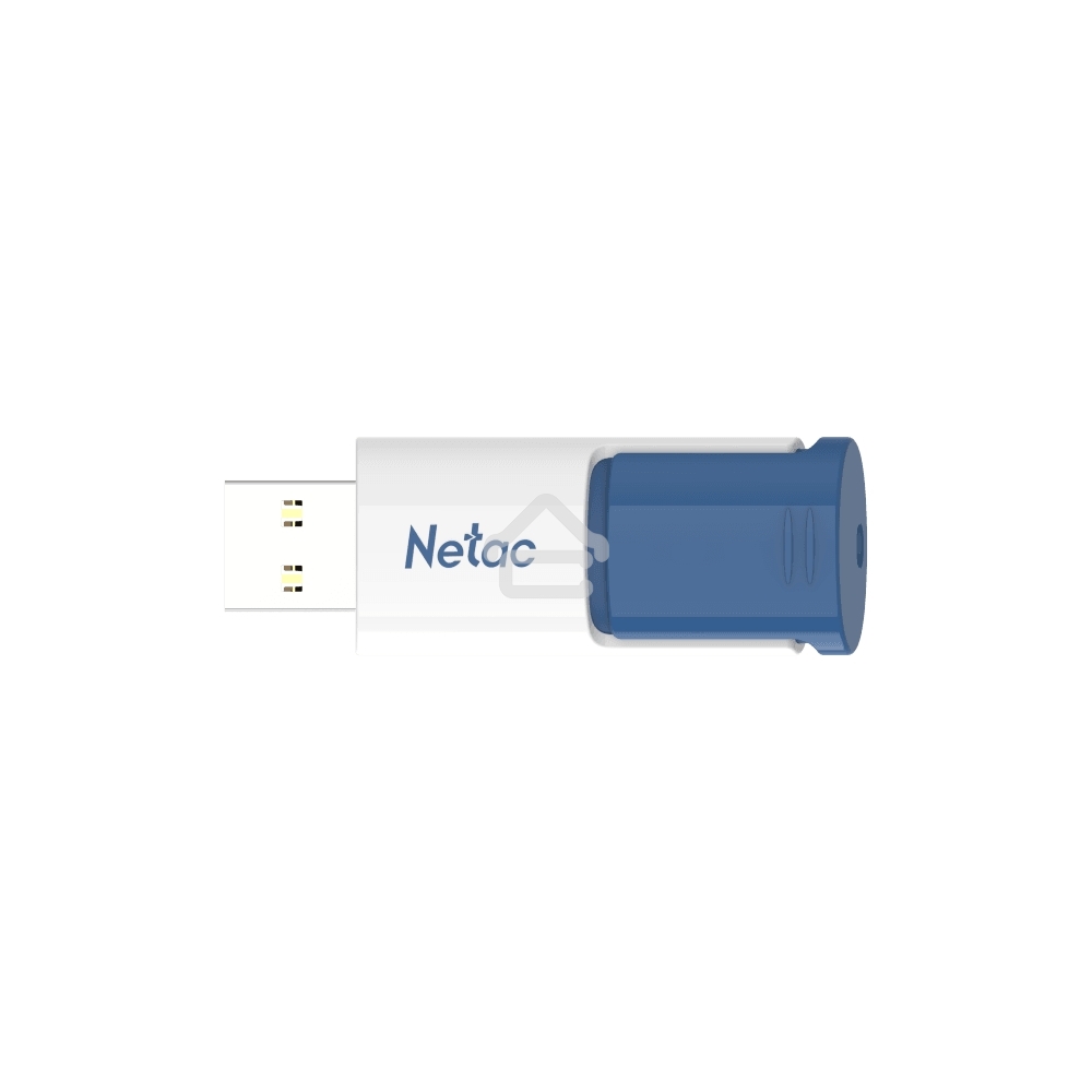 Флешка USB Netac U182 Blue 64Gb <NT03U182N-064G-30BL>, USB 3.0, сдвижной корпус, пластиковая бело-синяя