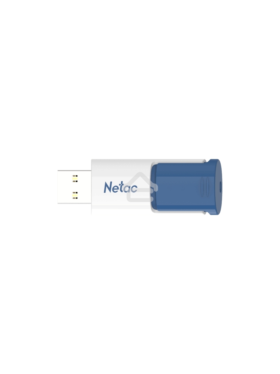 Флеш диск Netac U182 Blue 64Gb <NT03U182N-064G-30BL>, USB3.0, сдвижной корпус, пластиковая бело-синяя