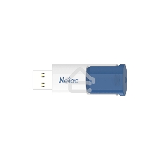 Флешка USB Netac U182 Blue 64Gb <NT03U182N-064G-30BL>, USB 3.0, сдвижной корпус, пластиковая бело-синяя