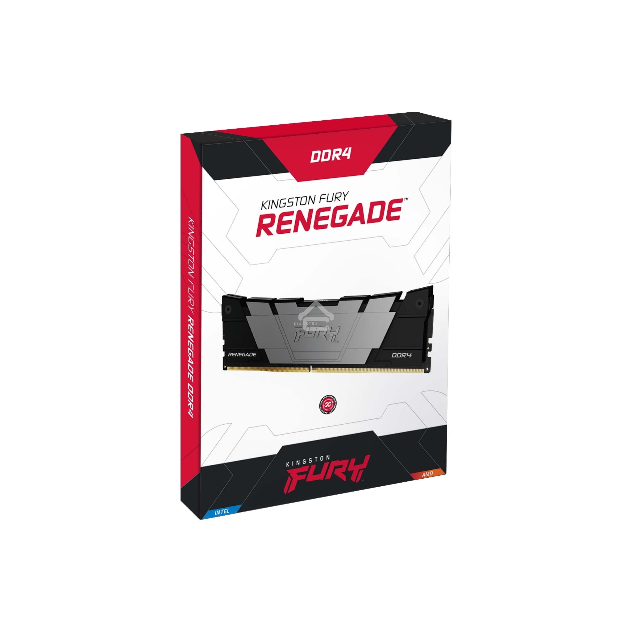 Оперативная память Kingston Fury Renegade, DDR4, 128GB (4x32GB), 3200MHz, CL16, DIMM, радиатор, черный