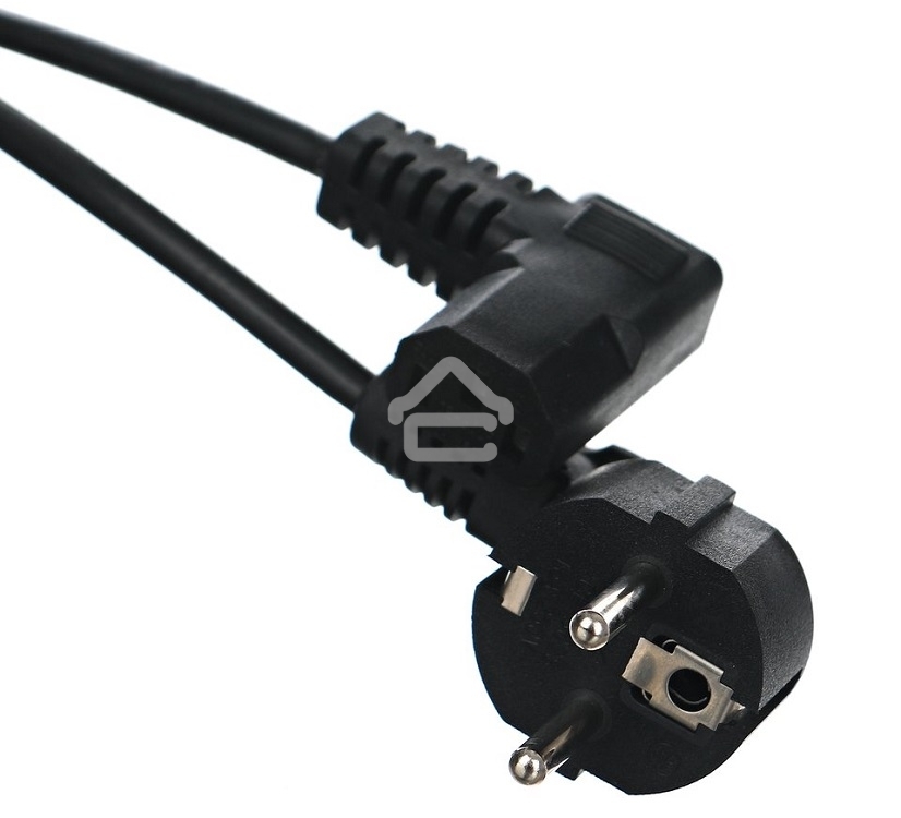 Кабель компьютер - розетка угловой 220V 1.8м (Европейский стандарт) TP021DA-1.8-BK
