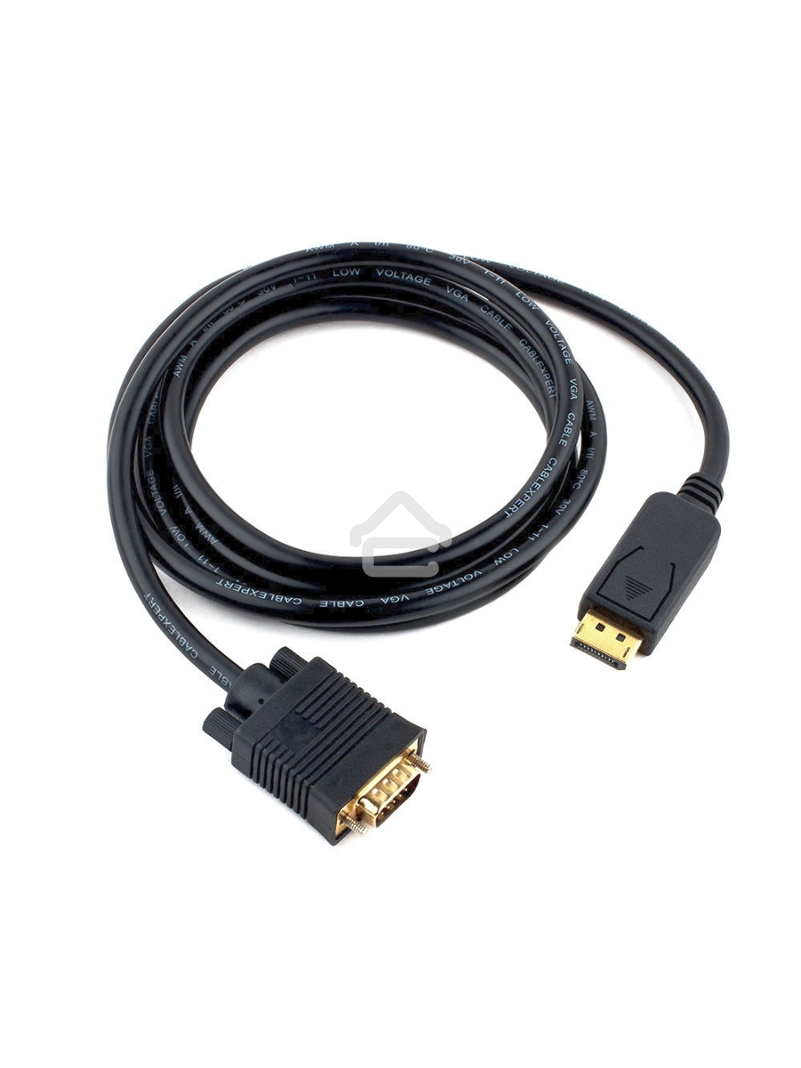 Кабель DisplayPort->VGA Cablexpert CCP-DPM-VGAM-6, 1,8м, 20M/15M, черный, экран, пакет