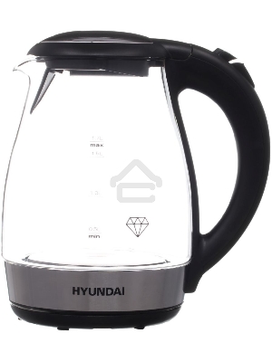 Чайник электрический Hyundai HYK-G2030 1.7л. 2200Вт черный (корпус: стекло)