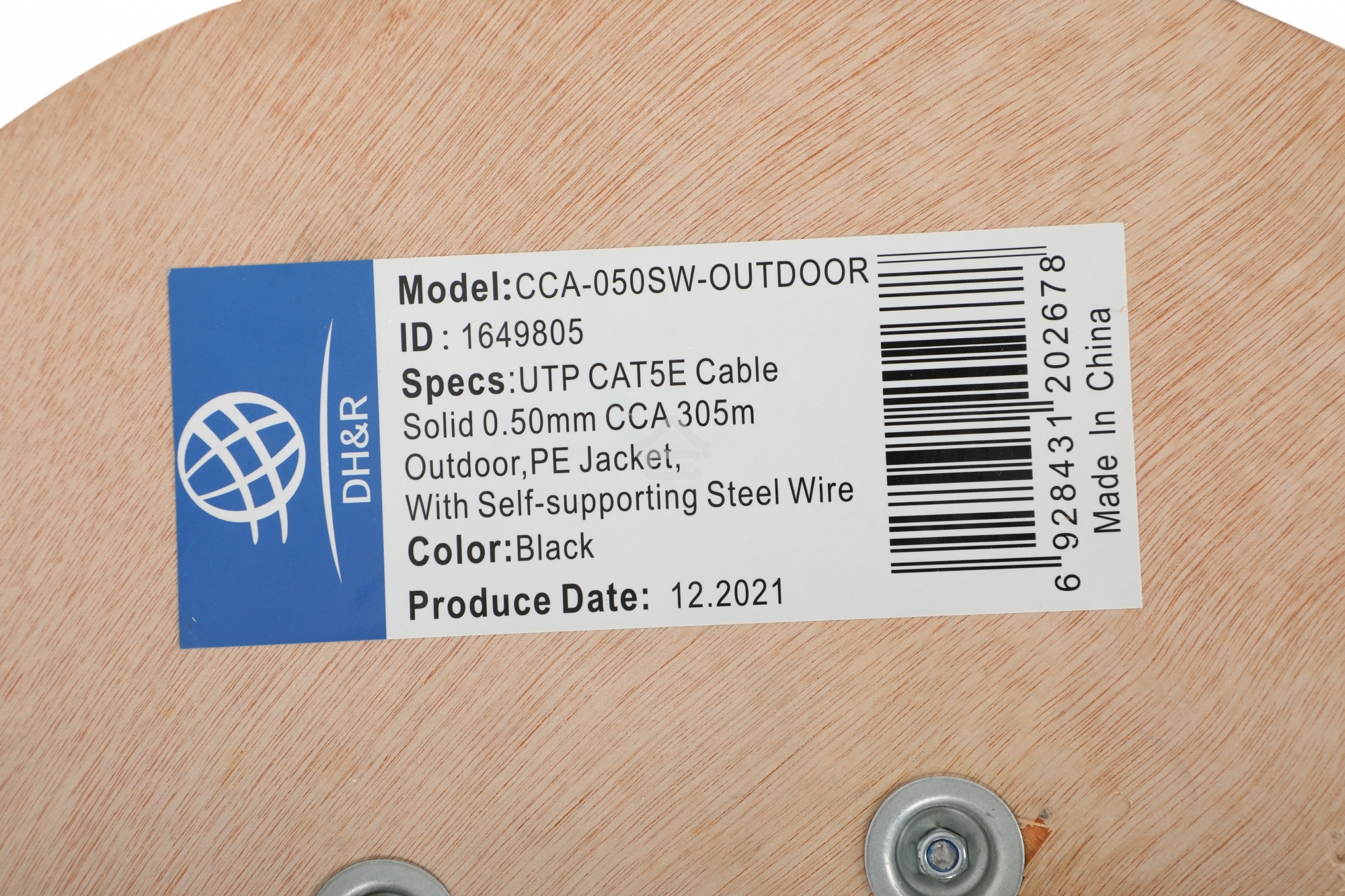 Кабель сетевой Ningbo UTP 4 пары cat5E solid 0.5мм CCA molded 305м серый outdoor стальной трос