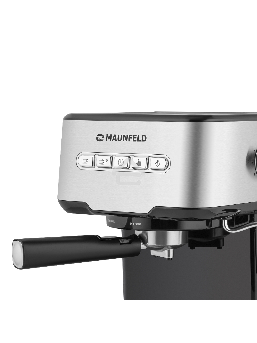 Кофеварка рожковая Maunfeld MF-724S нержавеющая сталь, исп. кофе - молотый, 1.5 л, 850 Вт, 15 Бар.
