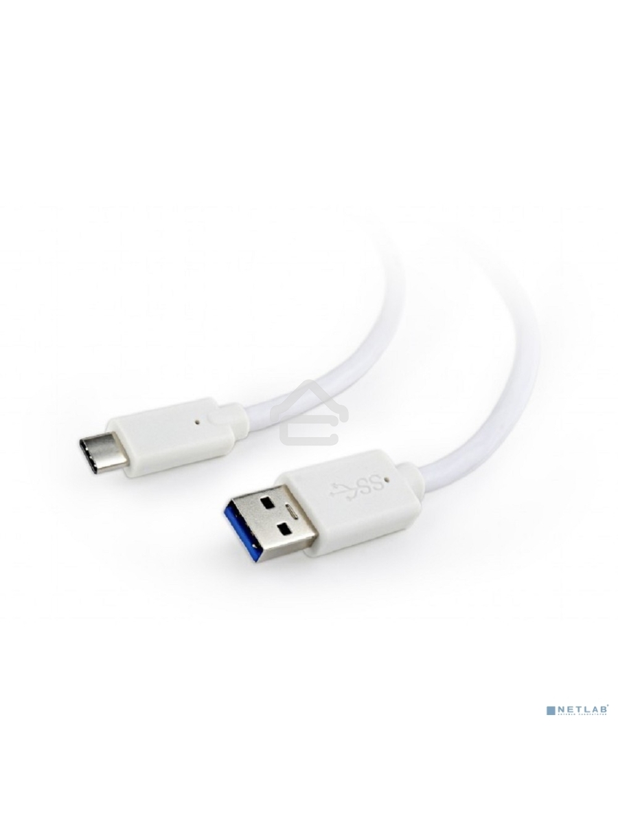 Кабель USB Cablexpert CCP-USB3-AMCM-1M-W, USB3.0 AM/USB Type-C, 1м, белый, пакет