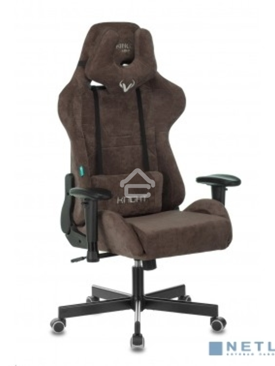 Кресло игровое Бюрократ VIKING KNIGHT LT10 FABRIC коричневый крестовина металл/пластик