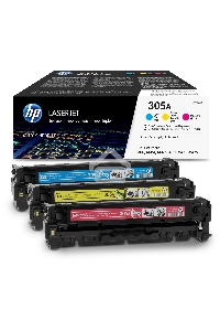 Картридж лазерный набор HP CF370AM № 305A голубой/пурпурный/желтый CLJ M451 (CE411A+CE412A+CE413A)
