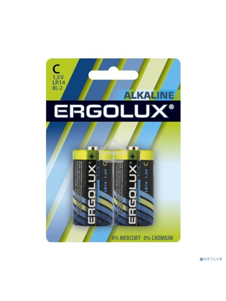 Элемент питания алкалиновый Ergolux LR14 BL-2 LR14 BL-2 1.5В Alkaline (2шт в упаковке)