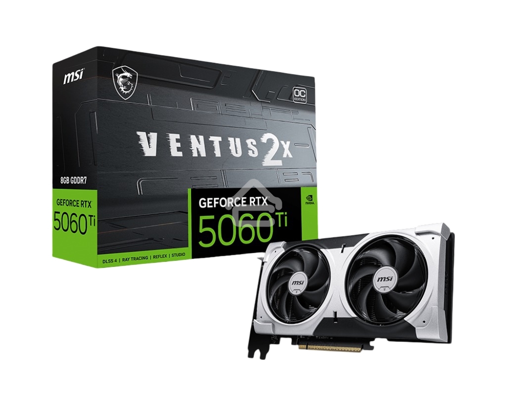 Видеокарта MSI RTX 5060 8G VENTUS 2X OC RTX 5060 8Gb 128bit GDDR7 2527/28000 HDMIx1 DPx3 HDCP Ret
