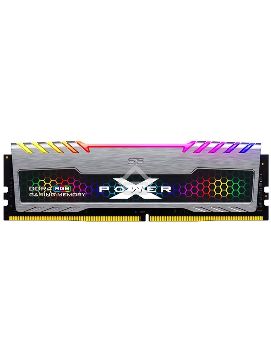 Оперативная память Silicon Power Xpower Turbine, DDR4, 8GB (1x8 GB), 3200 MHz, CL16, DIMM, радиатор, RGB, серый