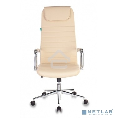 Кресло руководителя Бюрократ KB-9N/ECO/OR-12 бежевый, сиденье бежевый, искусственная кожа, крестовина хром, колеса черный