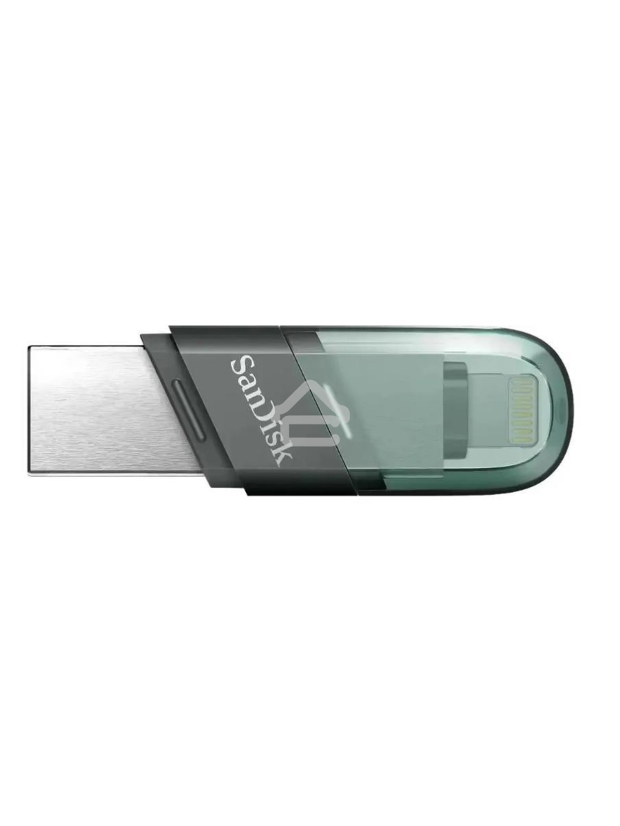 Флеш диск Sandisk 256Gb iXpand Flip SDIX90N-256G-GN6NE USB3.1 зеленый/серебристый