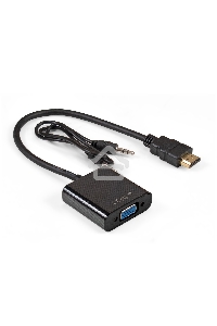 Кабель-переходник HDMI-VGA ExeGate EX-HDMIM-VGAF-3.5JackS-0.3 (19M/15F, 0,3м + аудио 3.5mm Jack M 0,5м) Преобразователь цифрового HDMI сигнала в VGA видео и стерео-аудио