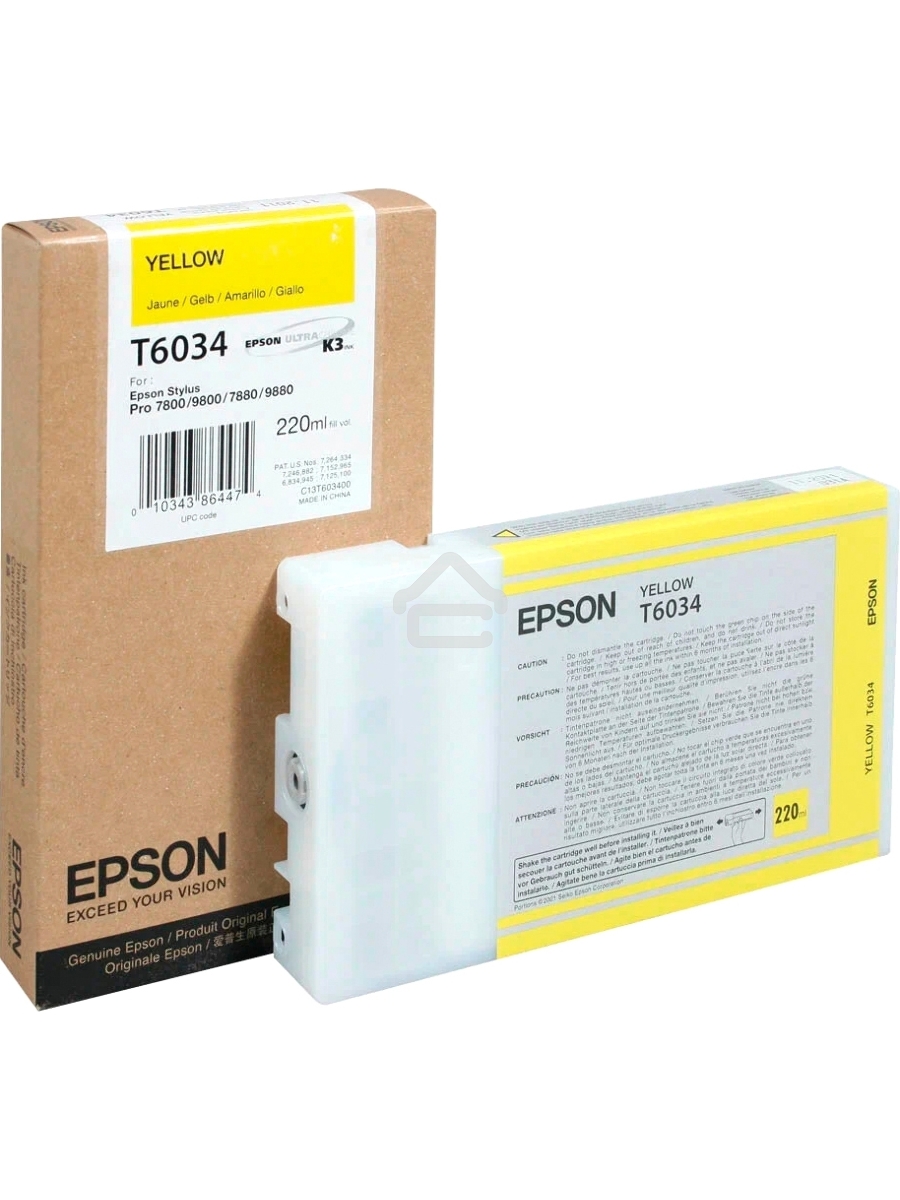Картридж струйный Epson C13T603400 желтый для Epson St Pro 7880/9880 (220мл)