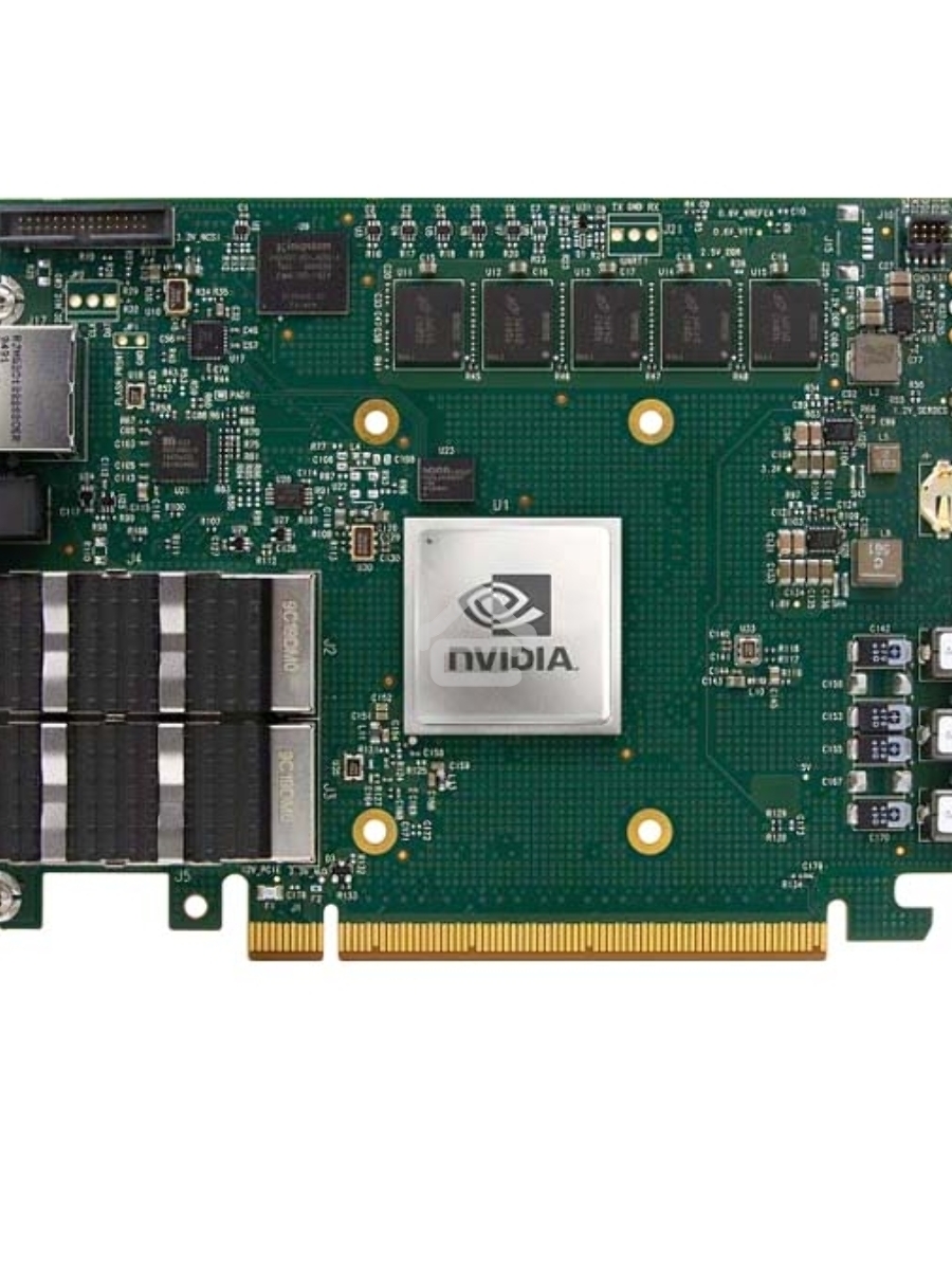 Интеллектуальный сетевой адаптер/ NVIDIA BlueField-2 P-Series DPU 100GbE Dual-Port QSFP56, integrated BMC, PCIe Gen4 x16, Secure Boot Enabled, Crypto Enabled, 16GB on-board DDR, 1GbE OOB management, Tall Bracket, FHHL
