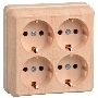 Розетка Iek ERO41-K03-16-DC РС24-3-ОС 4местн. с з/к 16А откр.уст. ОКТАВА (сосна)