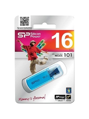Флеш диск Silicon Power 16Gb Helios 101 SP016GBUF2101V1B USB2.0 синий