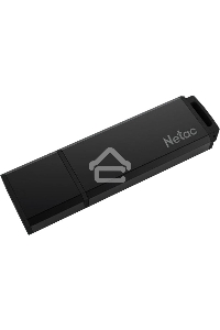 Флеш диск Netac U351 NT03U351N-064G-30BK, 64Gb, USB3.0, с колпачком, металлическая чёрная