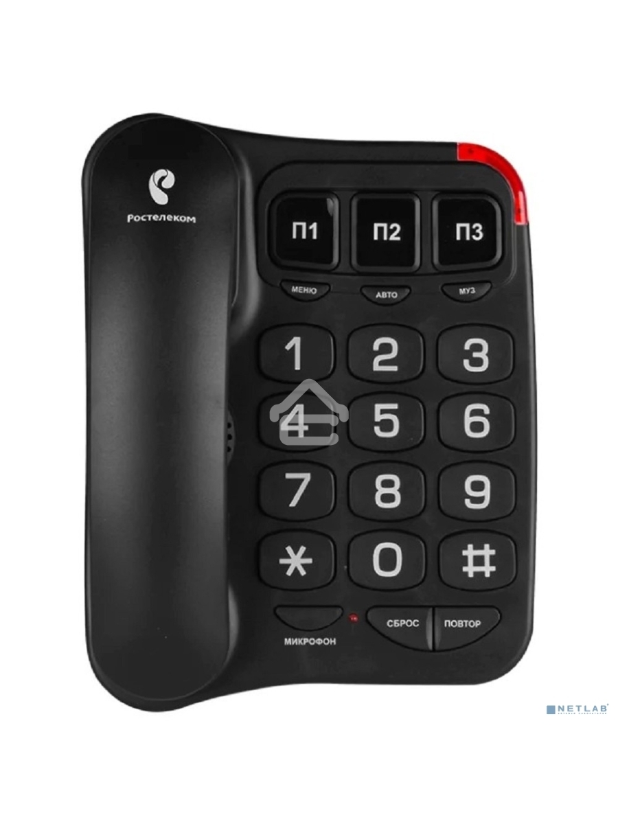 Телефон проводной teXet TX-214 черный