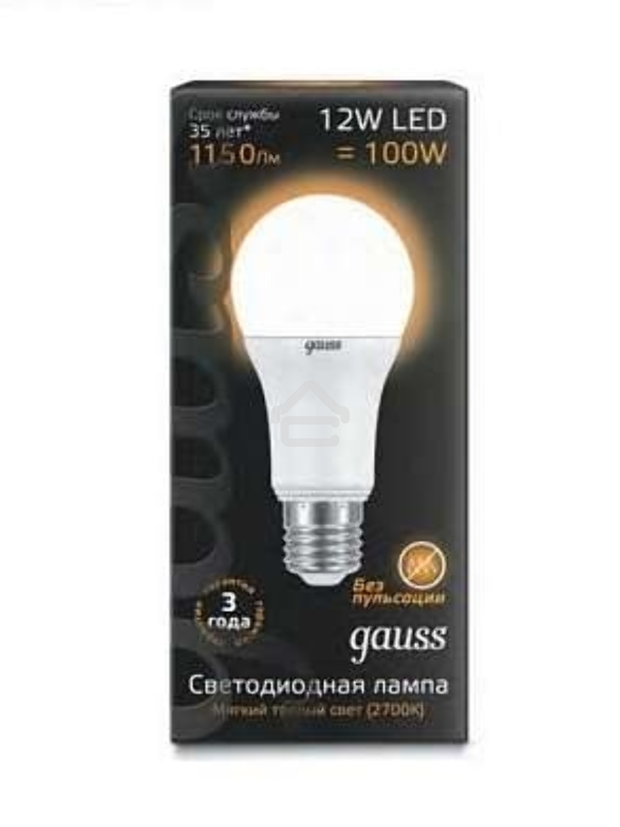 Лампа светодиодная GAUSS LD102502112LED A60 globe 12W E27 2700K
