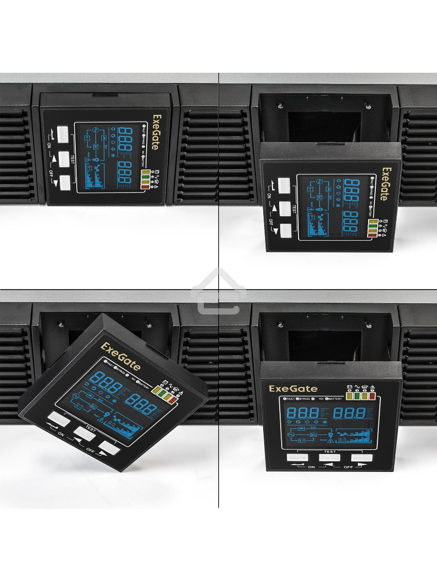 Источник бесперебойного питания On-line ExeGate PowerExpert ULS-1000.LCD.AVR.1SH.2C13.USB.RS232.SNMP.2U <1000VA/1000W, On-Line, PF=1, LCD, 1*Schuko+2*C13 , RS232, USB, SNMP-slot, Rackmount 2U/Tower, металлический корпус, Black>